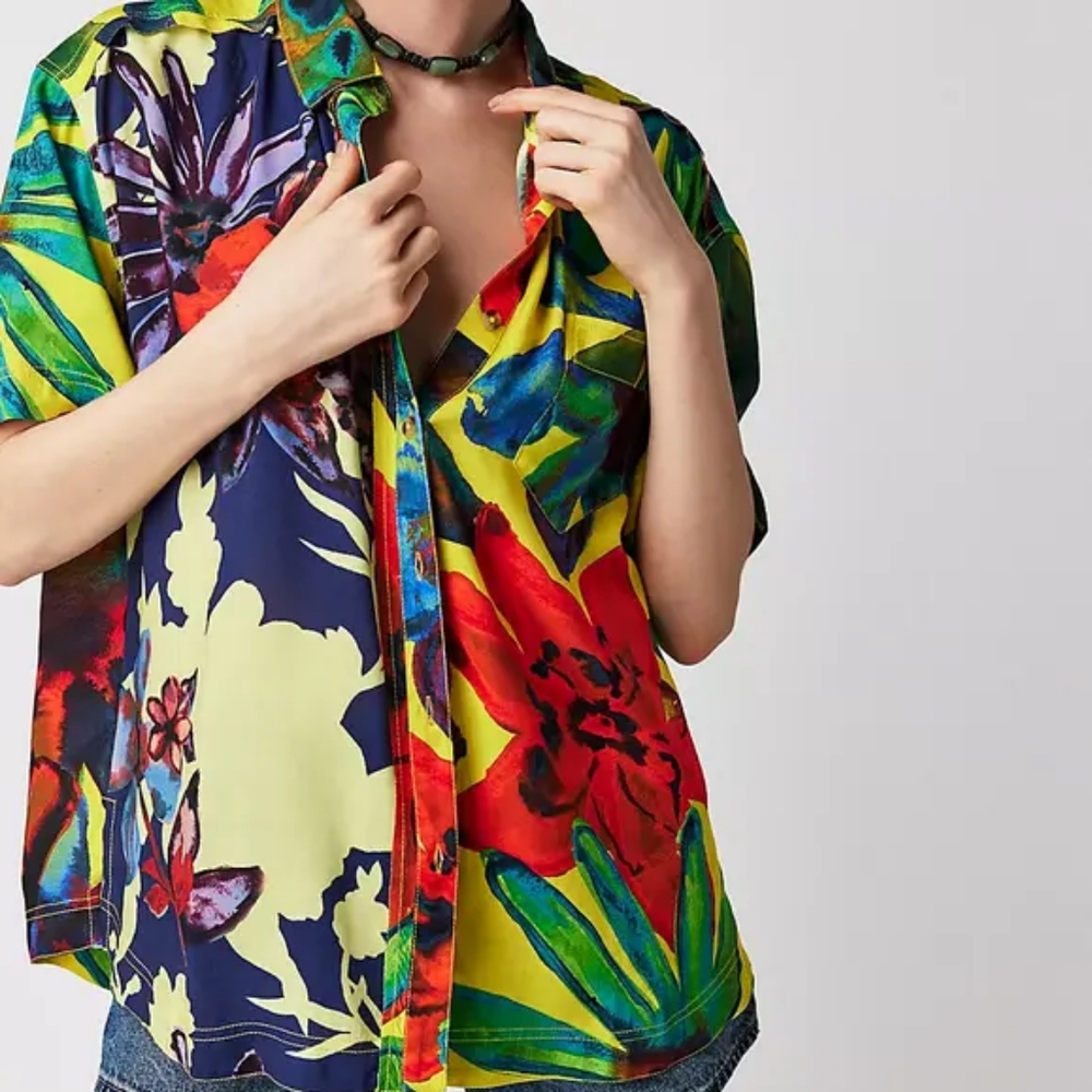 NWT Free People Share Good Vibes Button-down Shirt - Size S